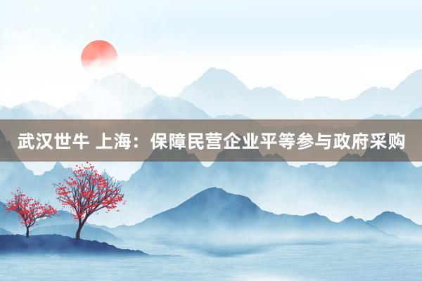 武汉世牛 上海：保障民营企业平等参与政府采购