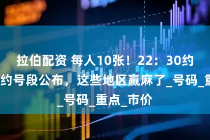 拉伯配资 每人10张！22：30约蛇钞，预约号段公布，这些地区赢麻了_号码_重点_市价